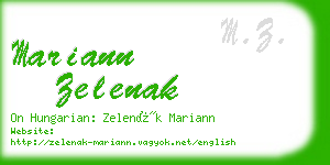 mariann zelenak business card